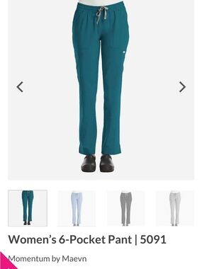 Teal Drawstring Cargo Scrub Pants